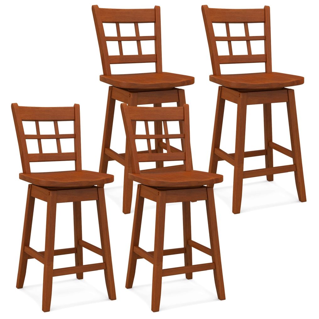 24.5 Inch Counter Height Bar Chairs w/Hollow Backrest & Contoured Seat