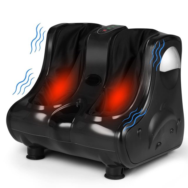 ARLIME Foot Calf Massager Machine with Shiatsu Kneading Rolling Vibration Heating Massager