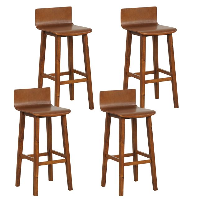 Solid Wood Bar Stools Set of 2/4 29-inch Counter Height Chairs