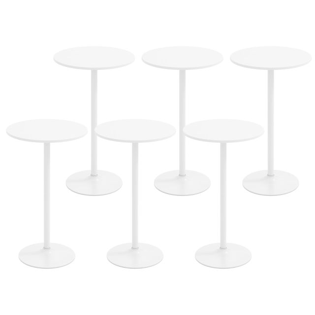 Round Bistro Table Height Adjustable with Heavy-Duty Metal Base