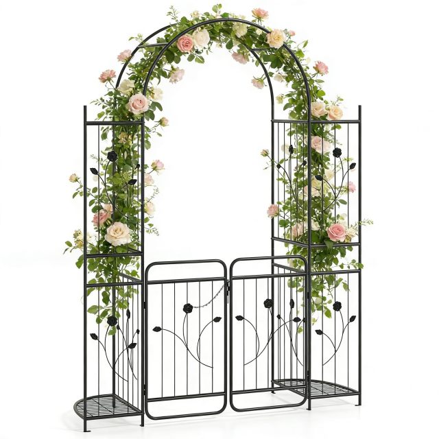87-Inch Metal Garden Arch for Climbing Plants