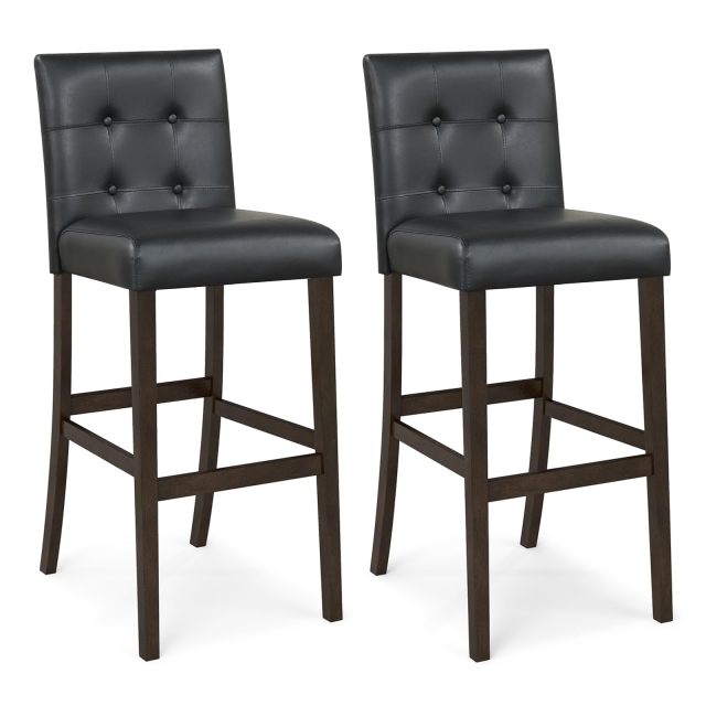 Set of 2/4 Bar Stools 30.5‘’ Upholstered Barstool with Back