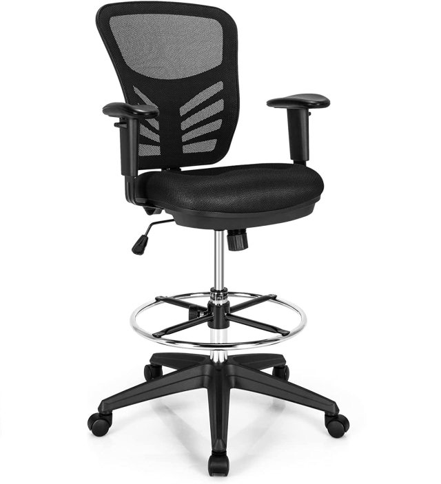 Tall Office Chair Ergonomic Mesh Back Counter Height Standing Desk Chair