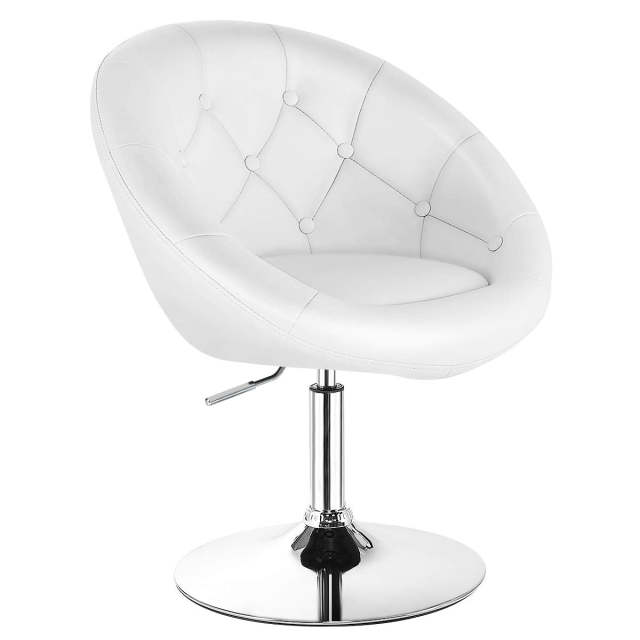 Contemporary Height Adjustable Makeup Chair with Chrome Frame