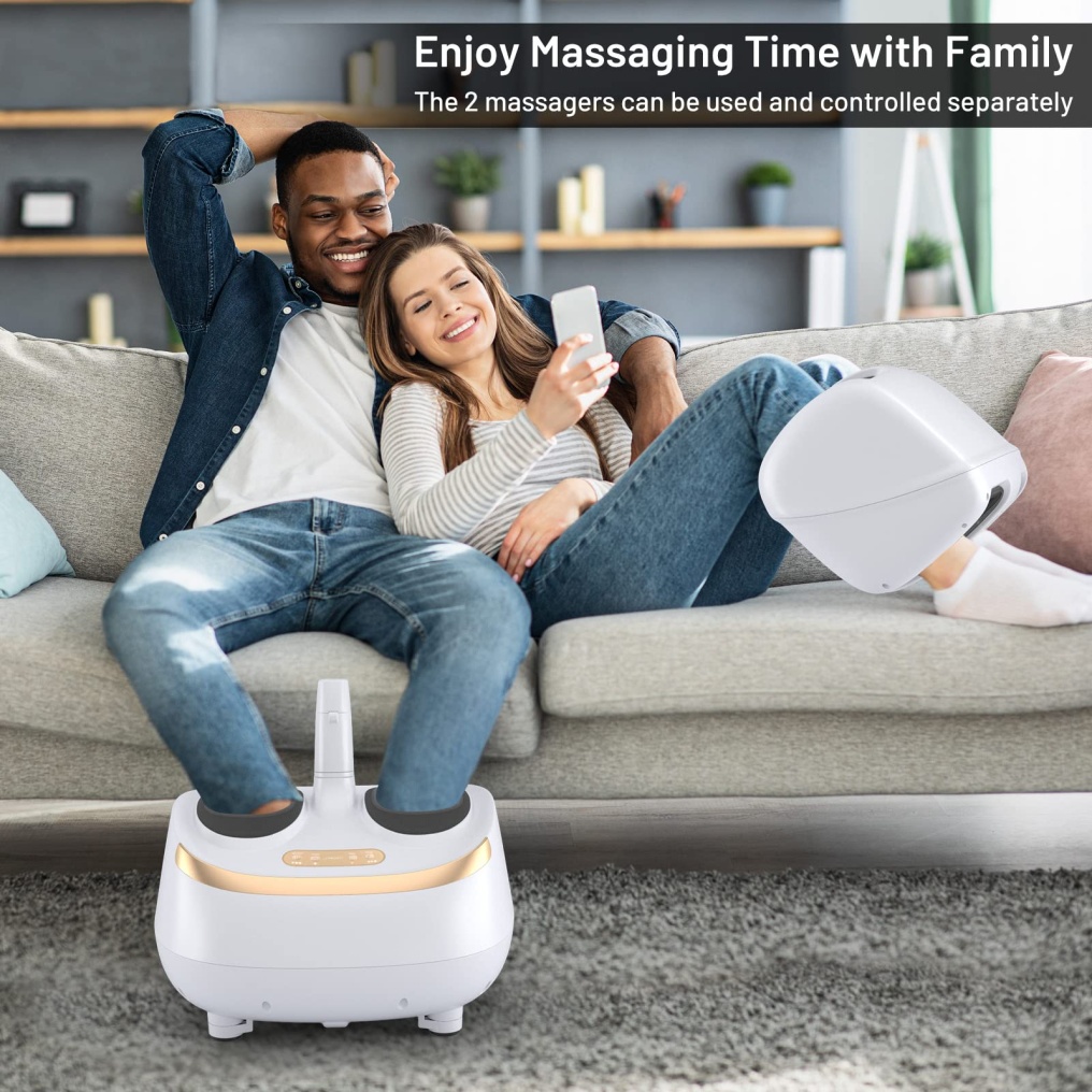 Foot and Calf Massage with Tilt Base, Heat, 3 Modes and Intensities,360 Degree Detachable Flip Massager