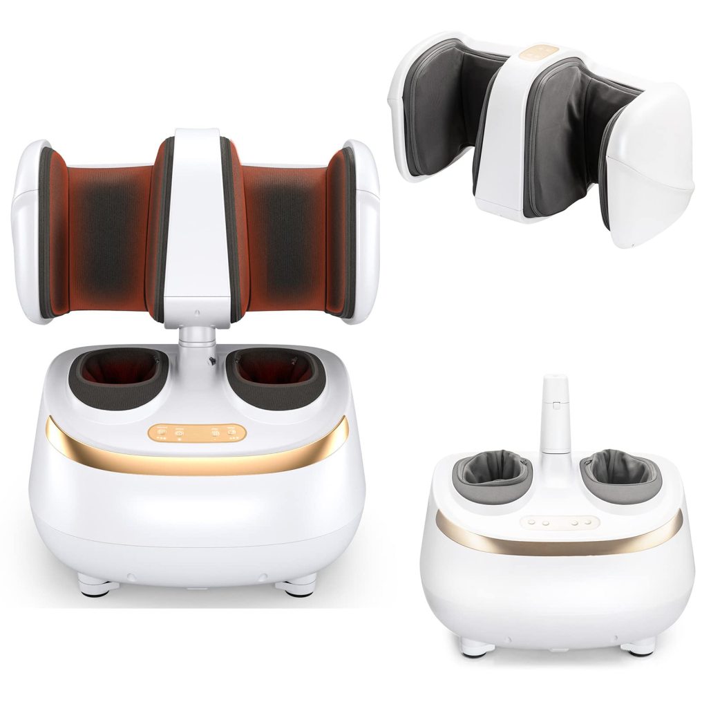 Foot and Calf Massage with Tilt Base, Heat, 3 Modes and Intensities,360 Degree Detachable Flip Massager