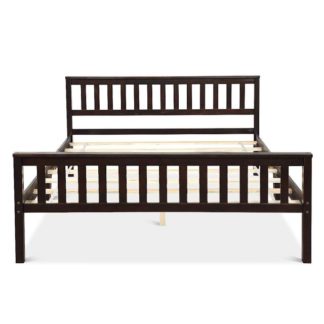 Deluxe Solid Wood Platform Bed with Headboard & Footboard