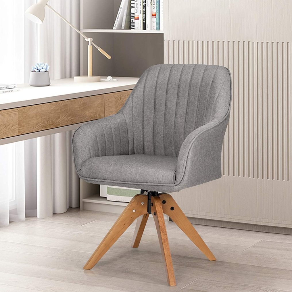 Stylish Swivel Home Office Chairs | PU Leather Dining Armchair