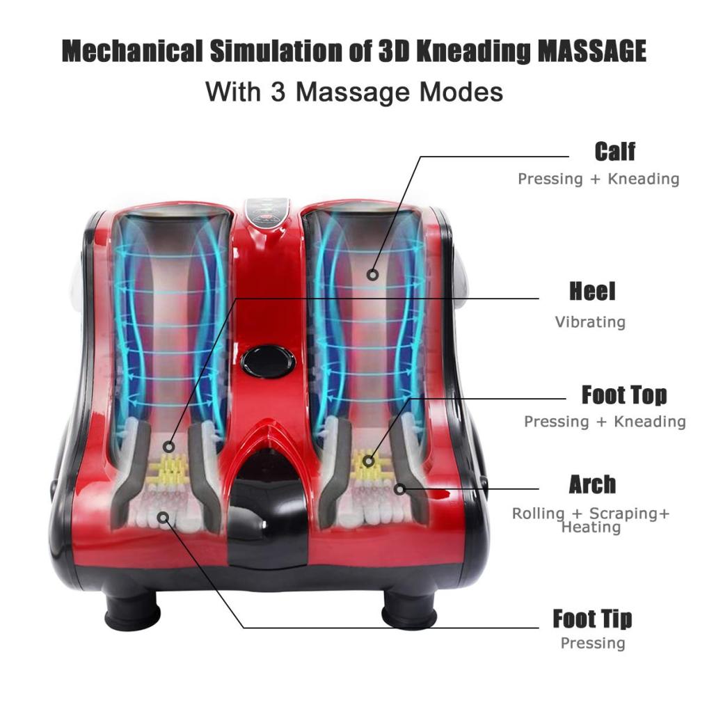 Electric Leg Calf Foot Massager Machine w/ Heat for Tired Feet