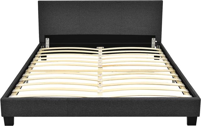 Bed Frame, Headboard, Heavy Duty Wooden Slat Support & Mattress Foundation