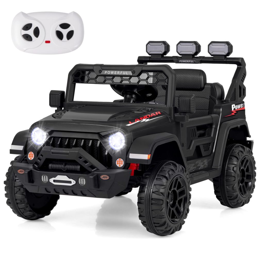 12V Kids Ride on Car Jeep,  Electric Toy Truck Car with Remote Control, Dual Motor,  Wireless Connection, USB Port