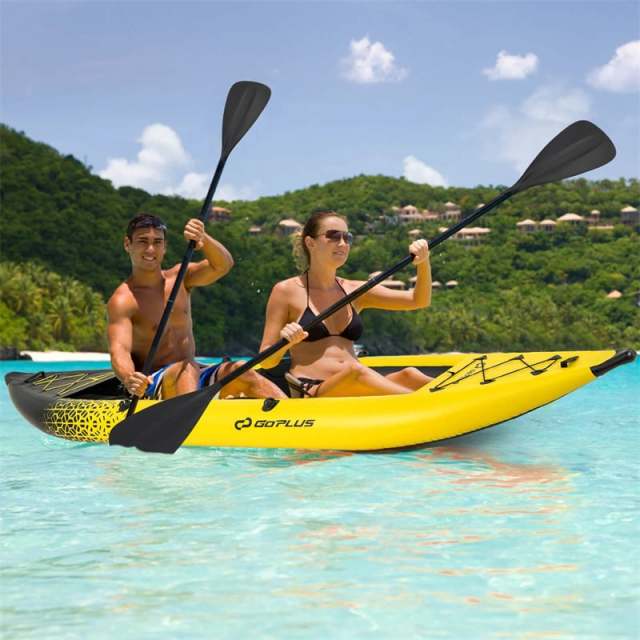 2-Person Inflatable Kayak with 2 Aluminium Paddles, EVA Padded Seats, 507LB Capacity, Carry Bag & Repair Kit, Portable Touring Kayak for Adults