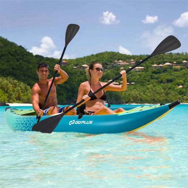 2-Person Inflatable Kayak with 2 Aluminium Paddles, EVA Padded Seats, 507LB Capacity, Carry Bag & Repair Kit, Portable Touring Kayak for Adults