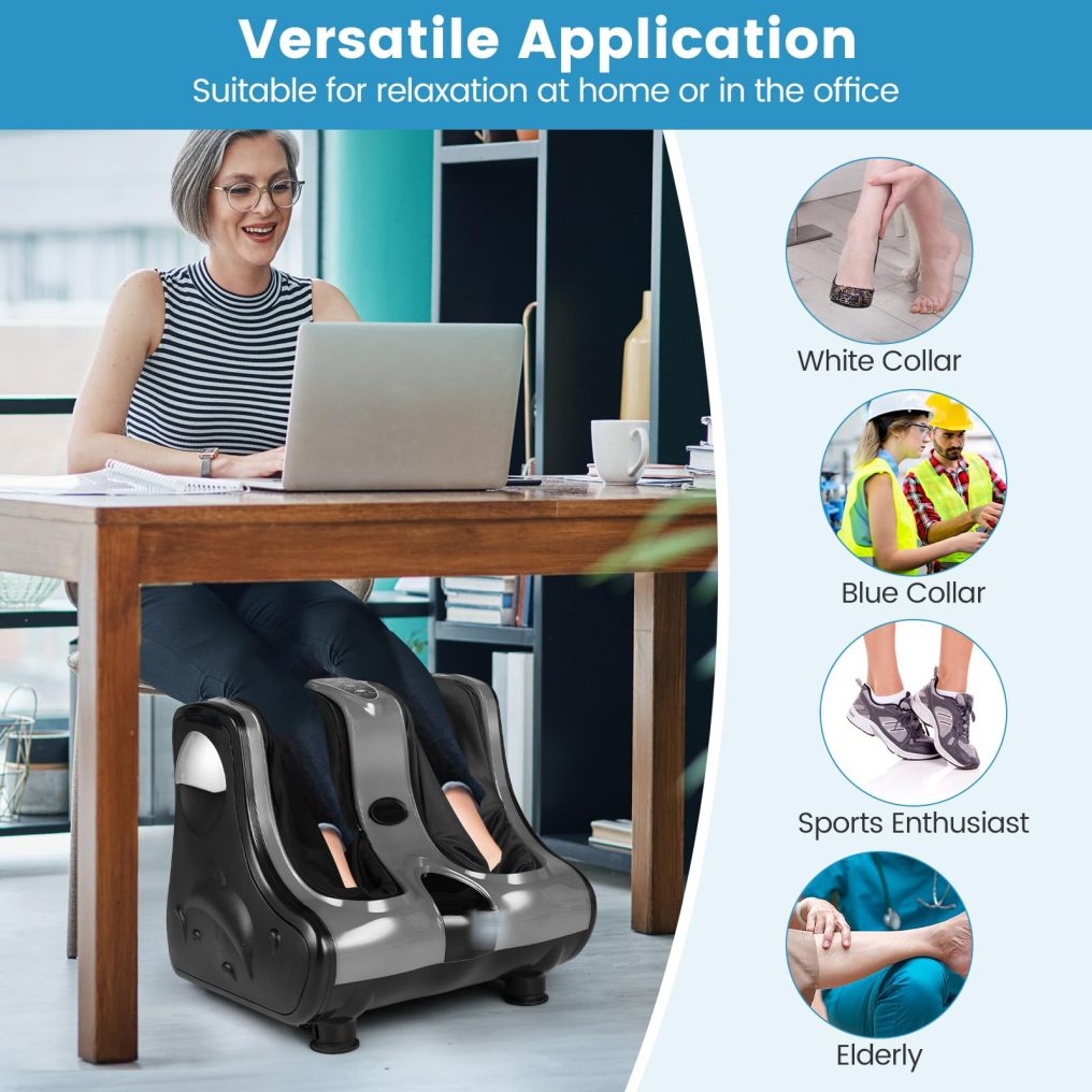 ARLIME Foot Massager Machine with Shiatsu Kneading Rolling Vibration Heating Massager