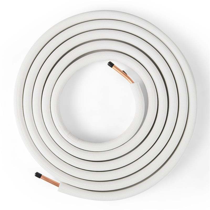 25/50 FT Mini Split Line Set, Copper Pipes Tubing Extension with 3-Layer Thickened Insulation for Air Conditioner & Heat Pump Systems