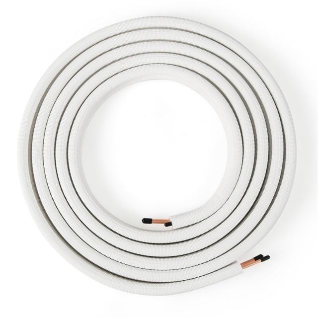 25/50 FT Mini Split Line Set, Copper Pipes Tubing Extension with 3-Layer Thickened Insulation for Air Conditioner & Heat Pump Systems