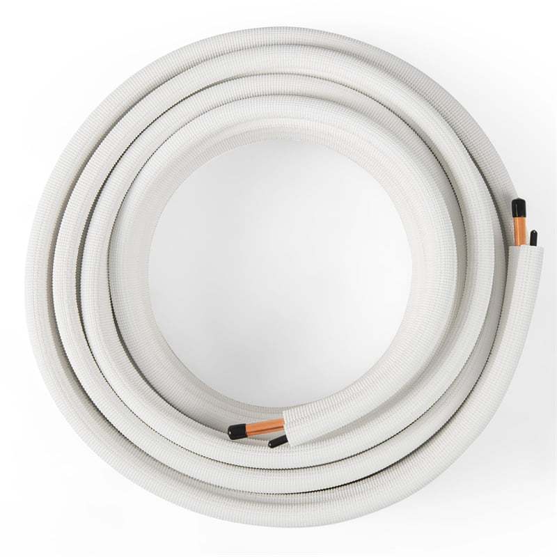 25/50 FT Mini Split Line Set, Copper Pipes Tubing Extension with 3-Layer Thickened Insulation for Air Conditioner & Heat Pump Systems