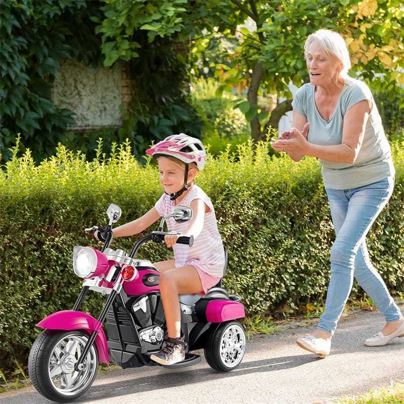 Kids Ride-On Motorcycle, 3-Wheel 6V Battery Powered Chopper Motorcycle with Headlight & Horn, ASTM-Certified Electric Toy for Boys & Girls Gifts