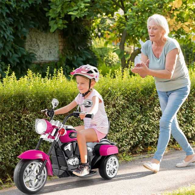 Kids Ride-On Motorcycle, 3-Wheel 6V Battery Powered Chopper Motorcycle with Headlight & Horn, ASTM-Certified Electric Toy for Boys & Girls Gifts