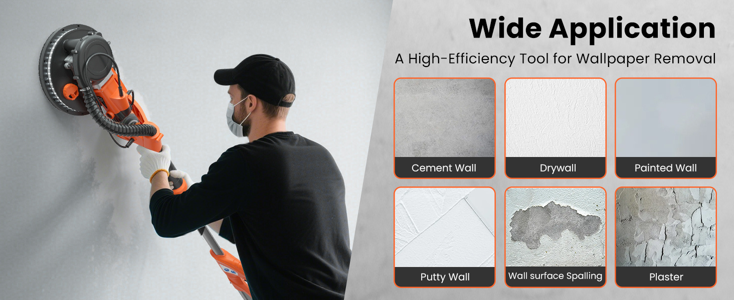 Electric Foldable Drywall Sander 750W Variable Speed