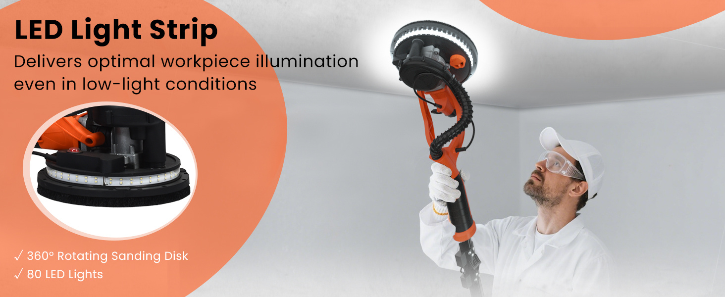 Electric Foldable Drywall Sander 750W Variable Speed