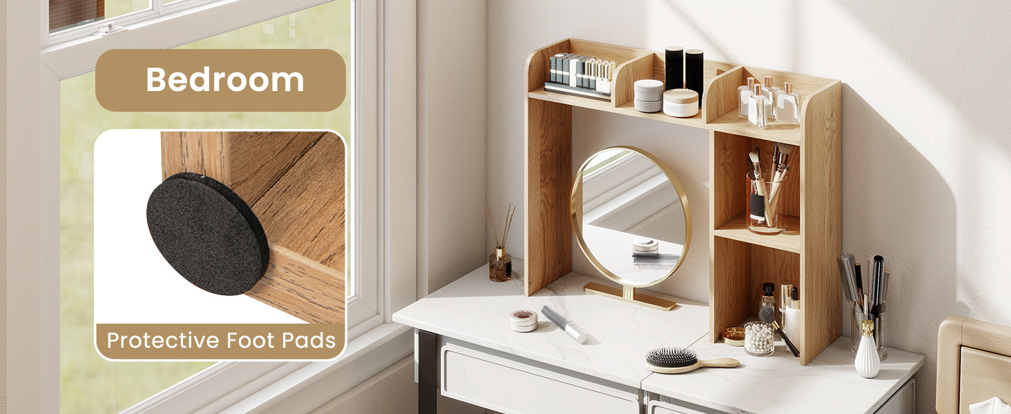 3-Tier Multipurpose Desk Bookshelf with 4 Shelves