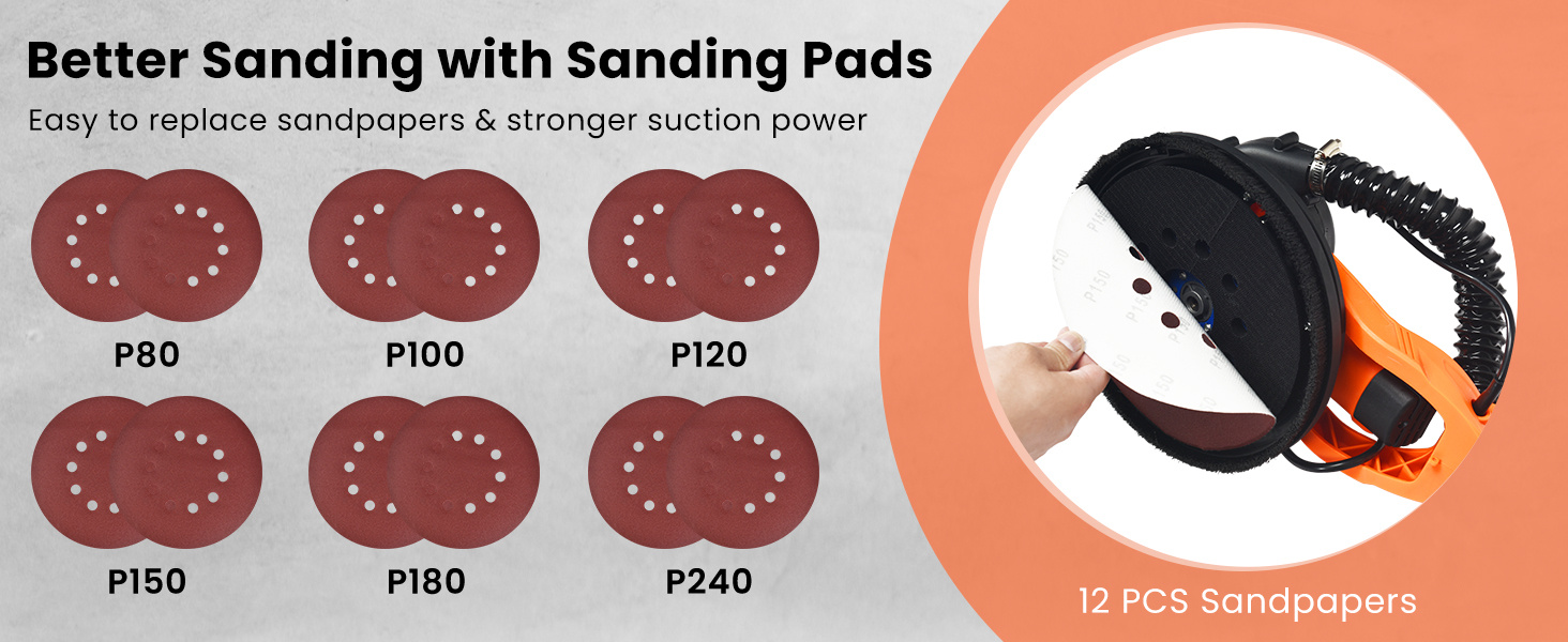 Electric Foldable Drywall Sander 750W Variable Speed