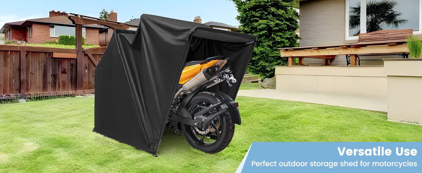 Outdoor Motorcycle Shelter Waterproof Motorbike Storage Tent with Cover