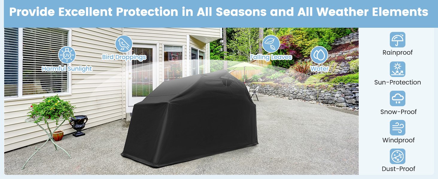 Outdoor Motorcycle Shelter Waterproof Motorbike Storage Tent with Cover