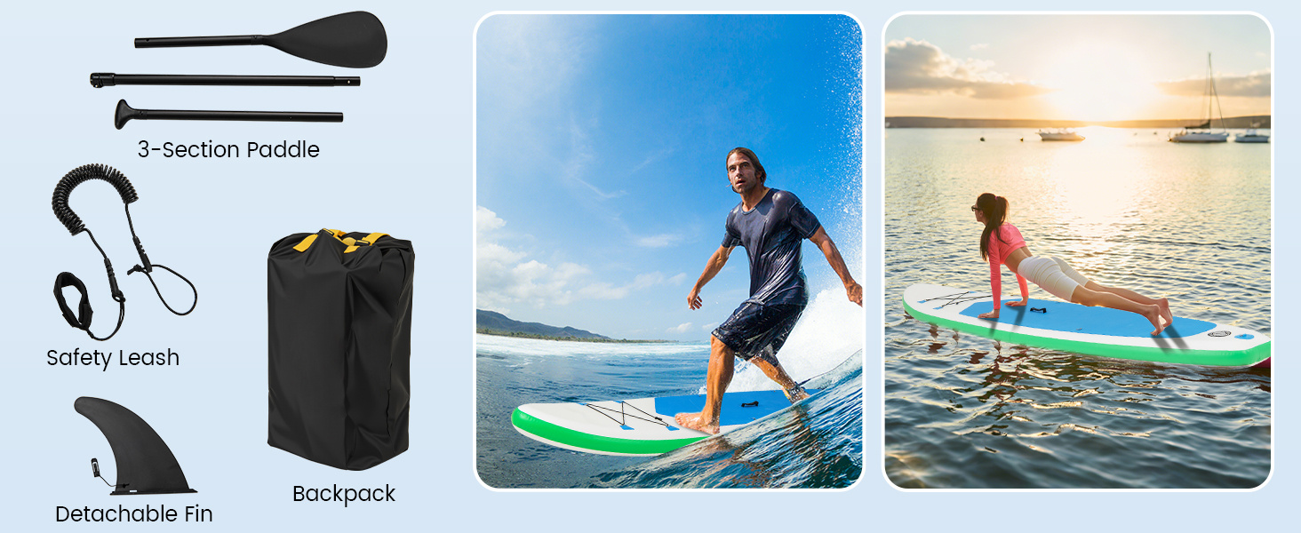 11 Feet Premium SUP Inflatable Stand Up Paddle Board with Accessories and Repair Kit