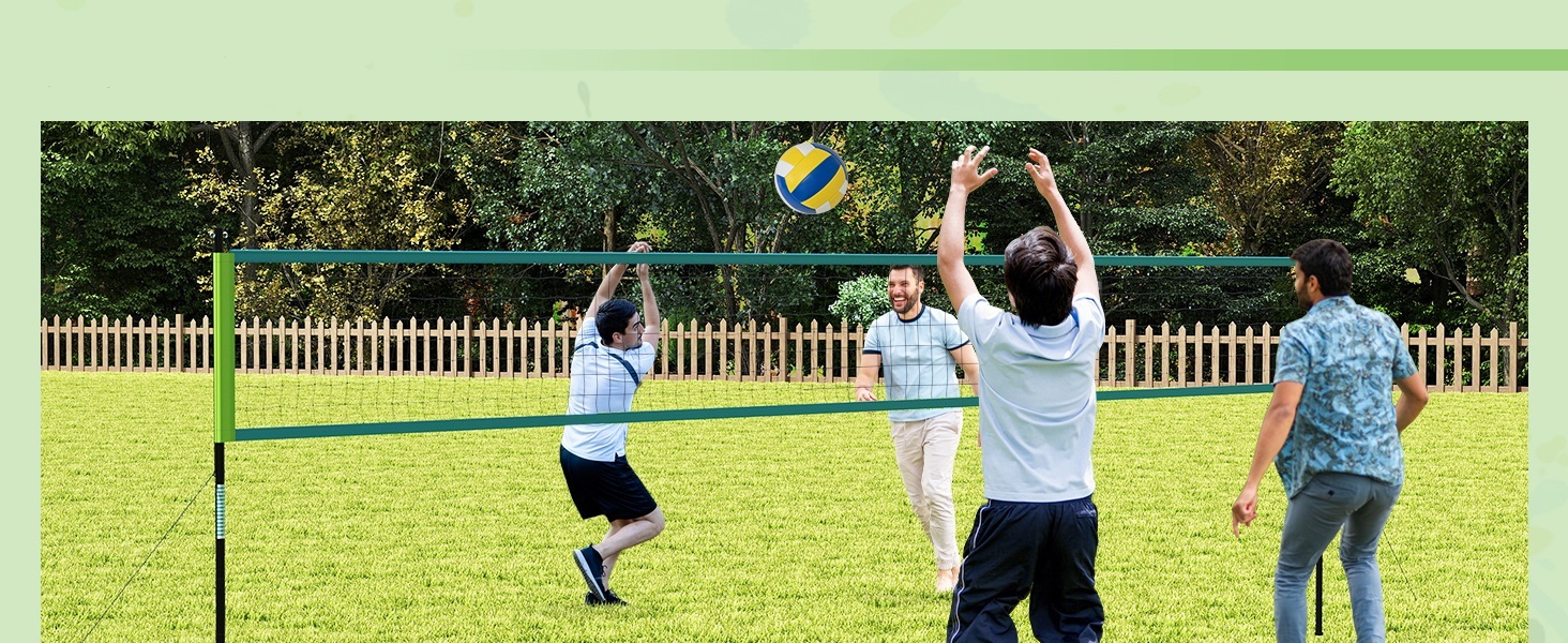 Portable Outdoor Volleyball Net Set Heavy-Duty Volleyball Net System