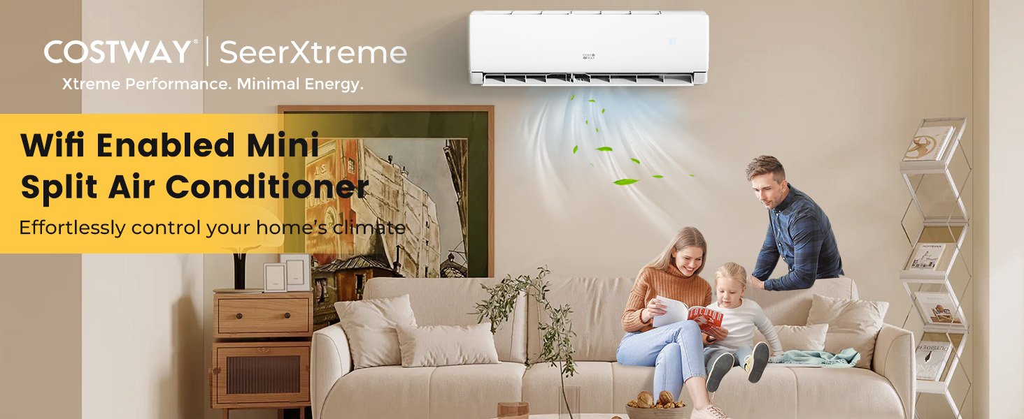 Energy Star Certified 18000 BTU 25 SEER2 208-230V Ductless Mini Split Air Conditioner and Heater WiFi Enabled