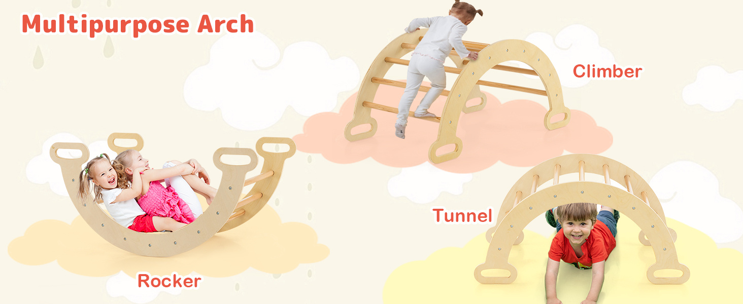 7-in-1 Pikler Triangle Set with 6-Piece Foam Blocks for Toddlers Soft Play