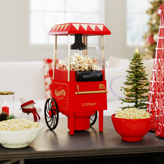 Retro Hot Air Popcorn Maker 1200W with Kernel Measuring Cup