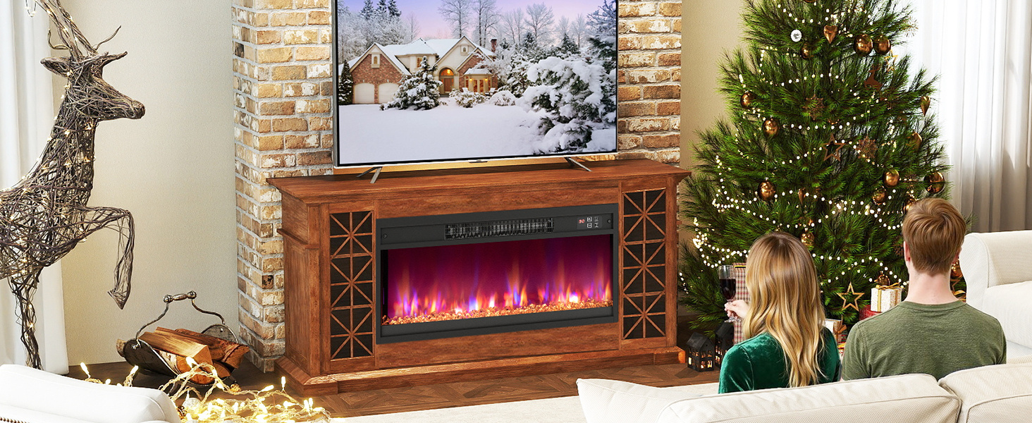 18/23/26 Inch 1500W Electric Fireplace Insert with Remote Control
