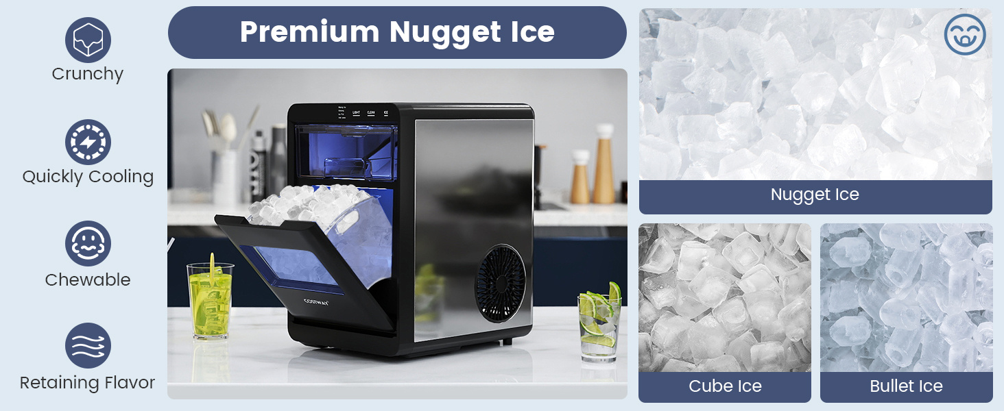 CNN best tested-Nugget Ice Maker Countertop with Soft Chewable Pellet