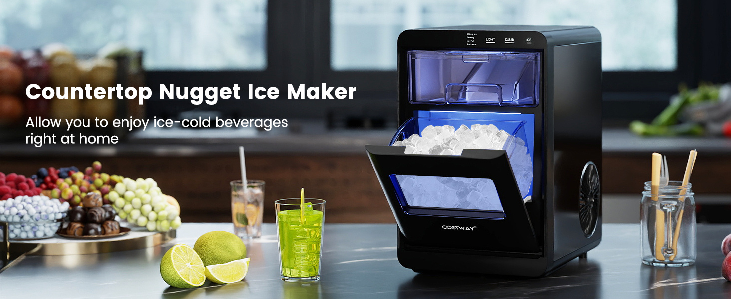 CNN best tested-Nugget Ice Maker Countertop with Soft Chewable Pellet