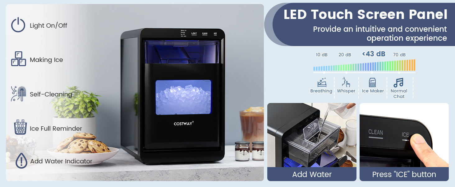 CNN best tested-Nugget Ice Maker Countertop with Soft Chewable Pellet