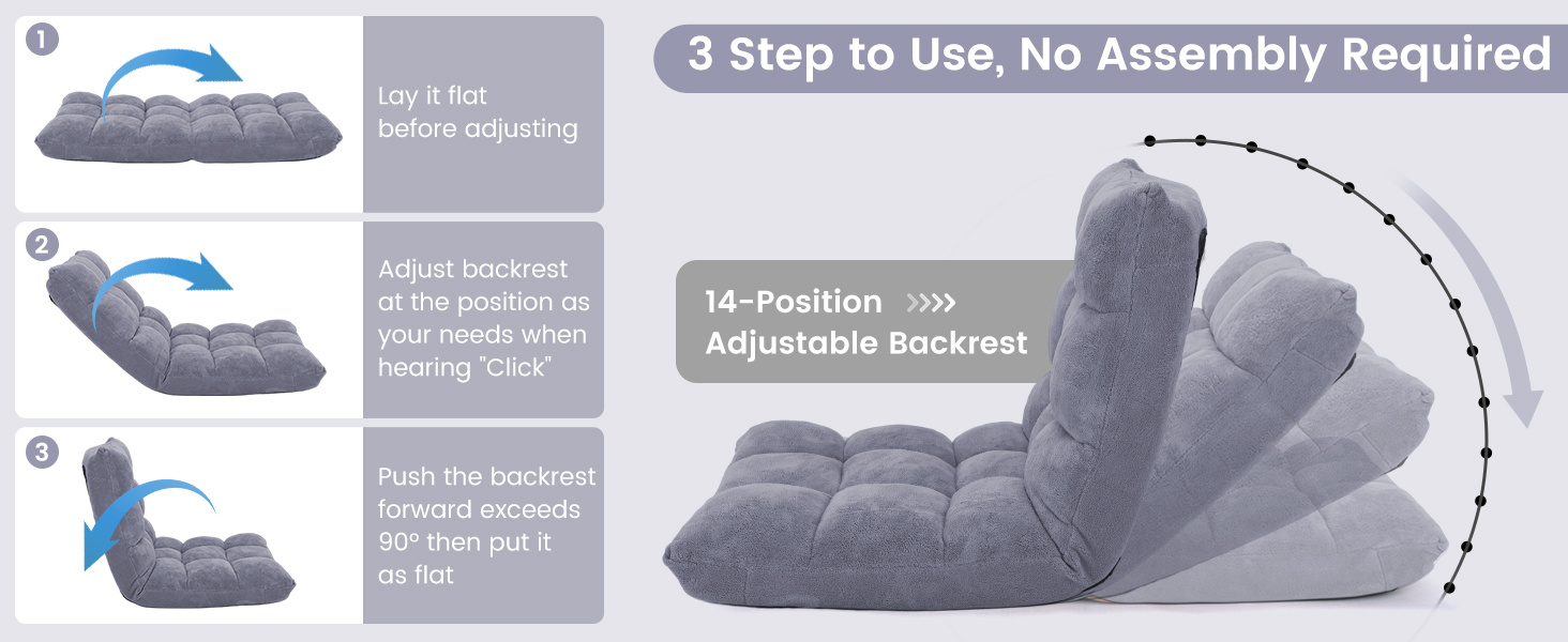 14-Position Adjustable Cushioned Floor Chair