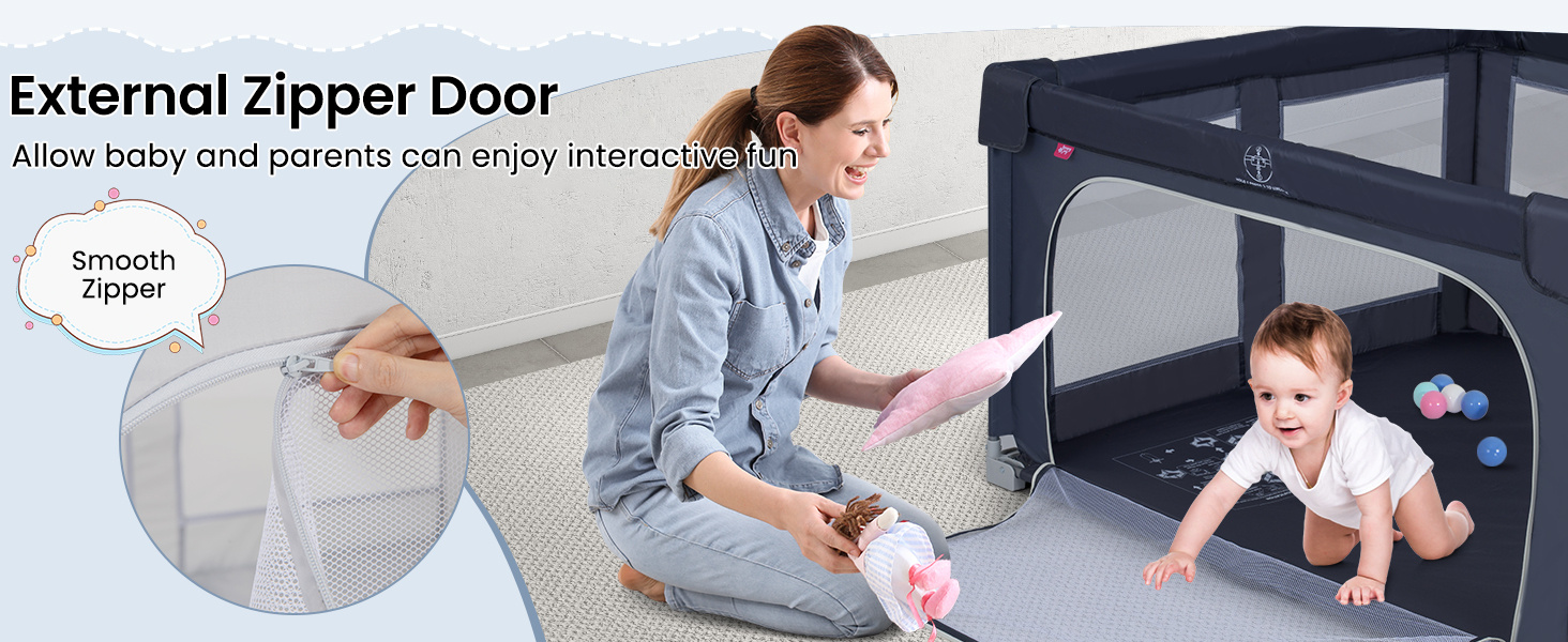 Large Baby Playpen BPA-Free Foldable Toddlers Safety Fence Play Yard