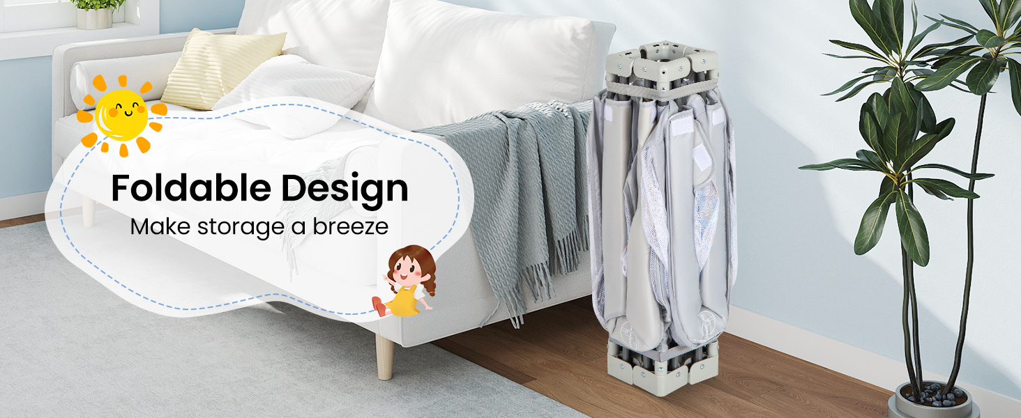 Large Baby Playpen BPA-Free Foldable Toddlers Safety Fence Play Yard