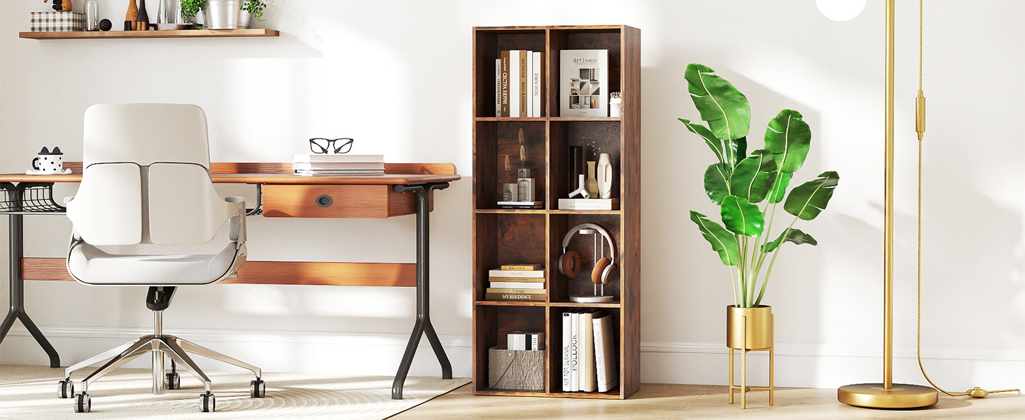 8-Cube Bookcase Bookshelf with 2 Anti-Tipping Kits Storage