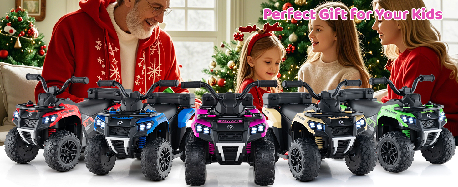 6V Kids Ride On ATV with Spray Function and Storage Box with Music