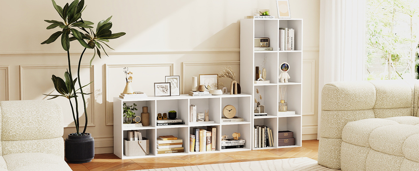 8-Cube Bookcase Bookshelf with 2 Anti-Tipping Kits Storage