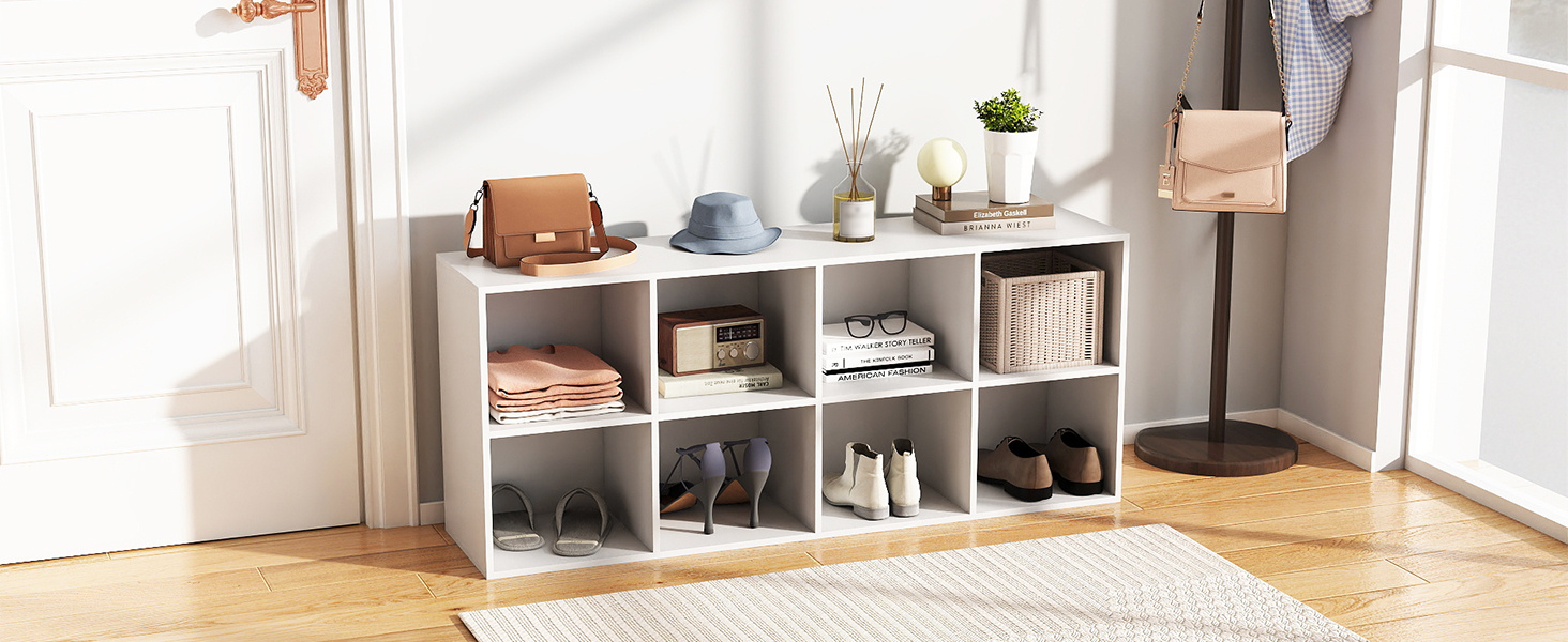 8-Cube Bookcase Bookshelf with 2 Anti-Tipping Kits Storage