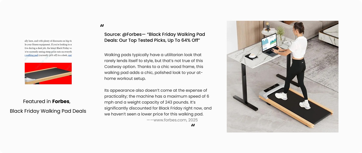 Forbes Recommended &ndash; Under Desk Treadmill with Remote Control and LED Display