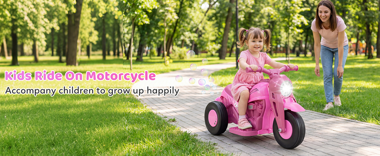 6V Kids Electric Ride on Motorcycle with Bubble Maker and Music