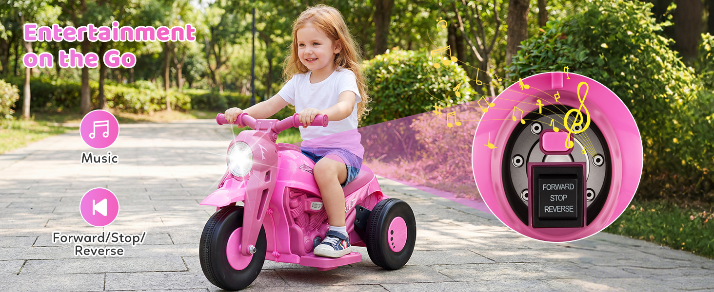 6V Kids Electric Ride on Motorcycle with Bubble Maker and Music