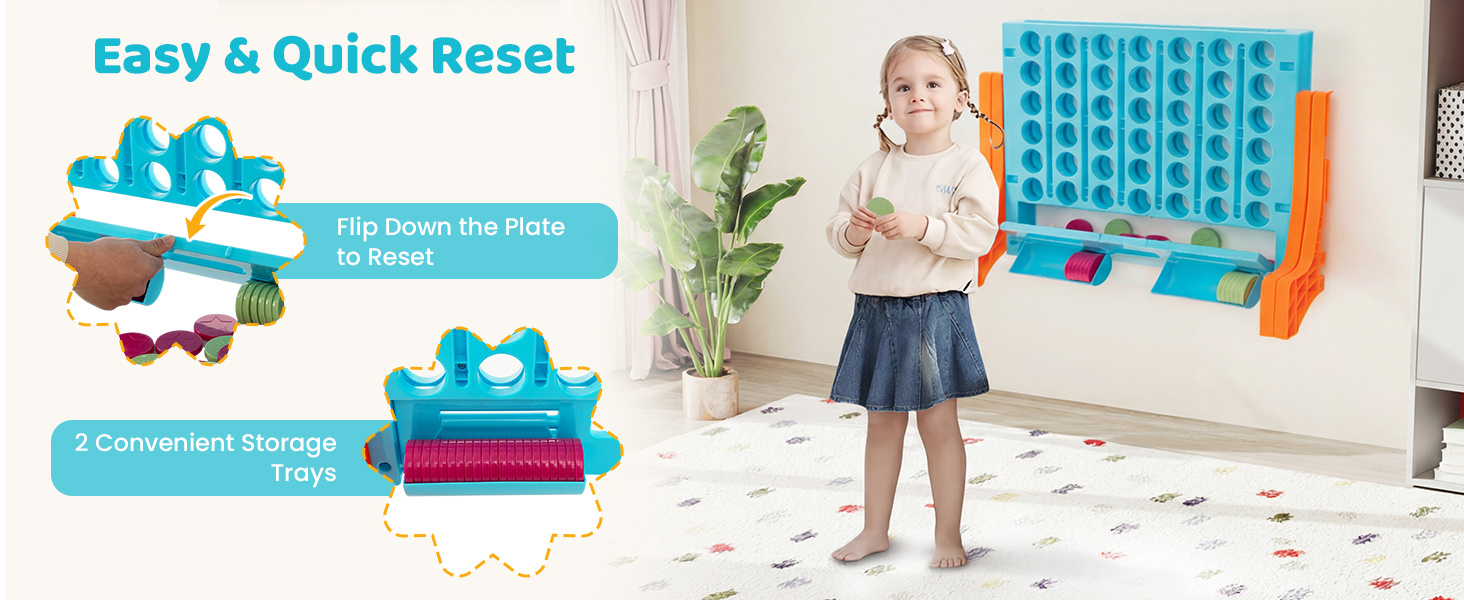 Jumbo 4-to-Score Connect Game Set with Carrying Bag and 42 Coins