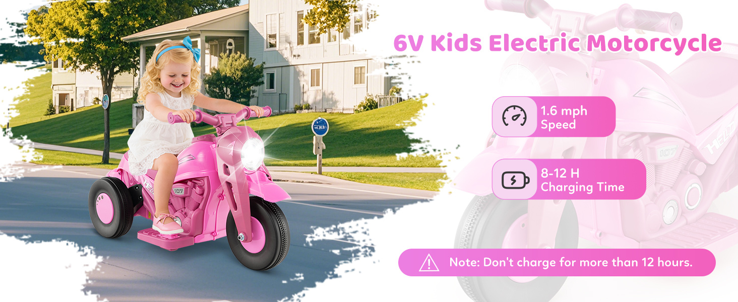 家具 electricrider 6V Kids Electric Ride on Motorcycle with Bubble Maker and Music